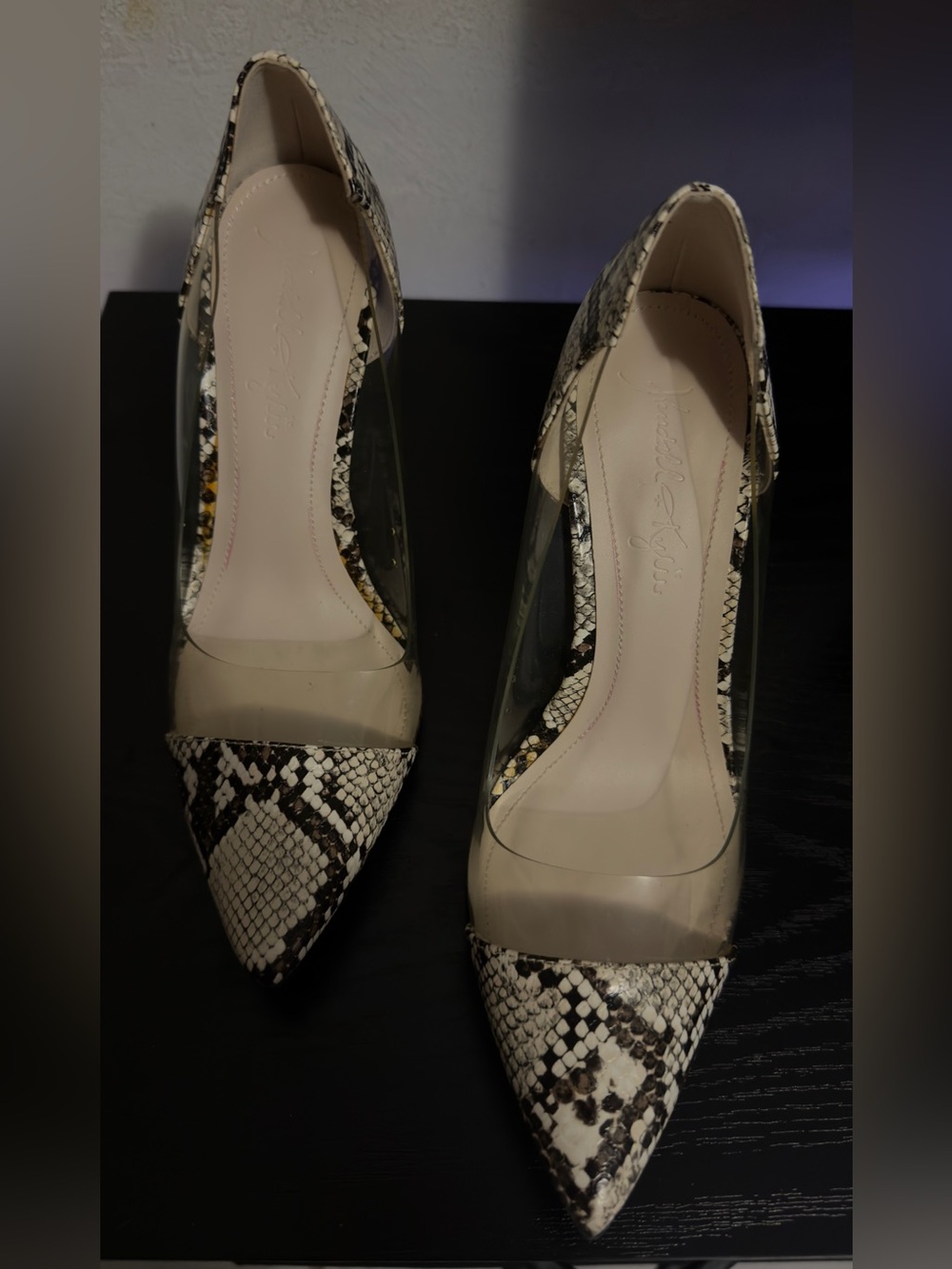 Kendall & Kylie Snakeskin Pointed-Toe Pumps in Nude and Black